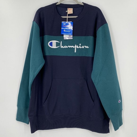 Champion Other - Champion Mens Reverse Weave Crew Neck Sweatshirt Pullover Oversized Navy Blue XL